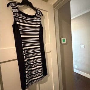 Express Black and White Striped Mini Dress